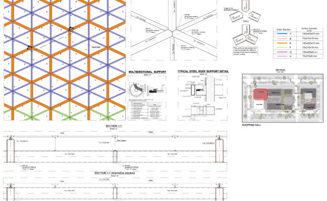 7.10_Shopping Mall – Roof steel details